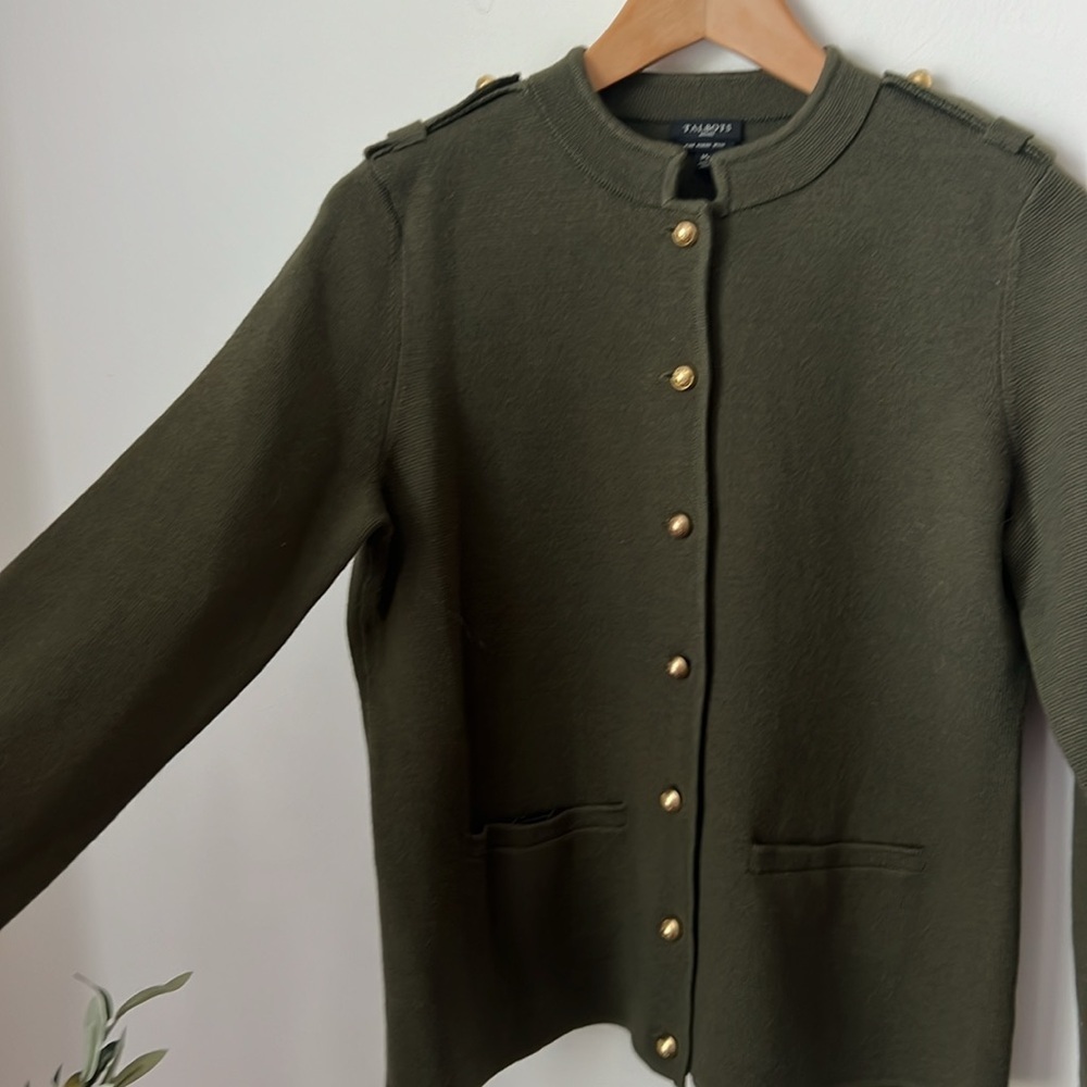 Talbots Military Style Pure Merino Wool
Cardigan Sweater - Picture 3 of 11